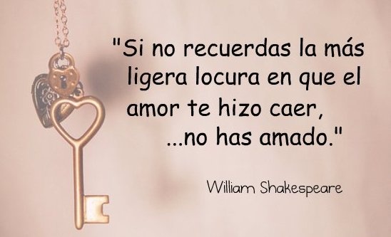 Si no recuerdas la mas ligera locura en que el amor te hizo caer, no has amado