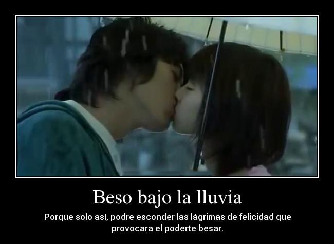 Beso bajo la lluvia imagen